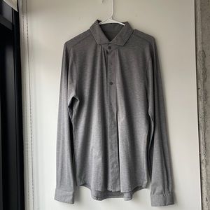 Mens Lululemon button down shirt, gray, size M